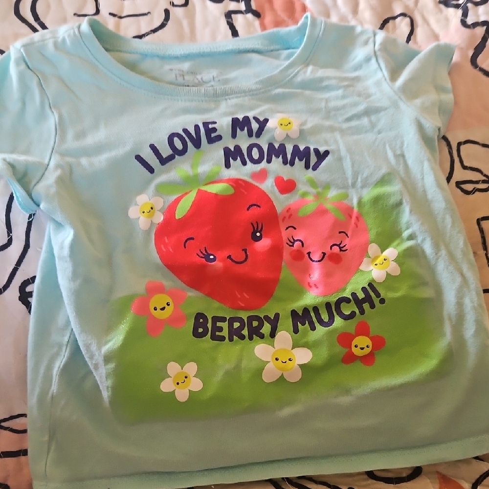 The Children's Place Light Blue Strawberry Tee